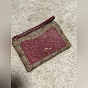 Coach Red and Tan Clutch